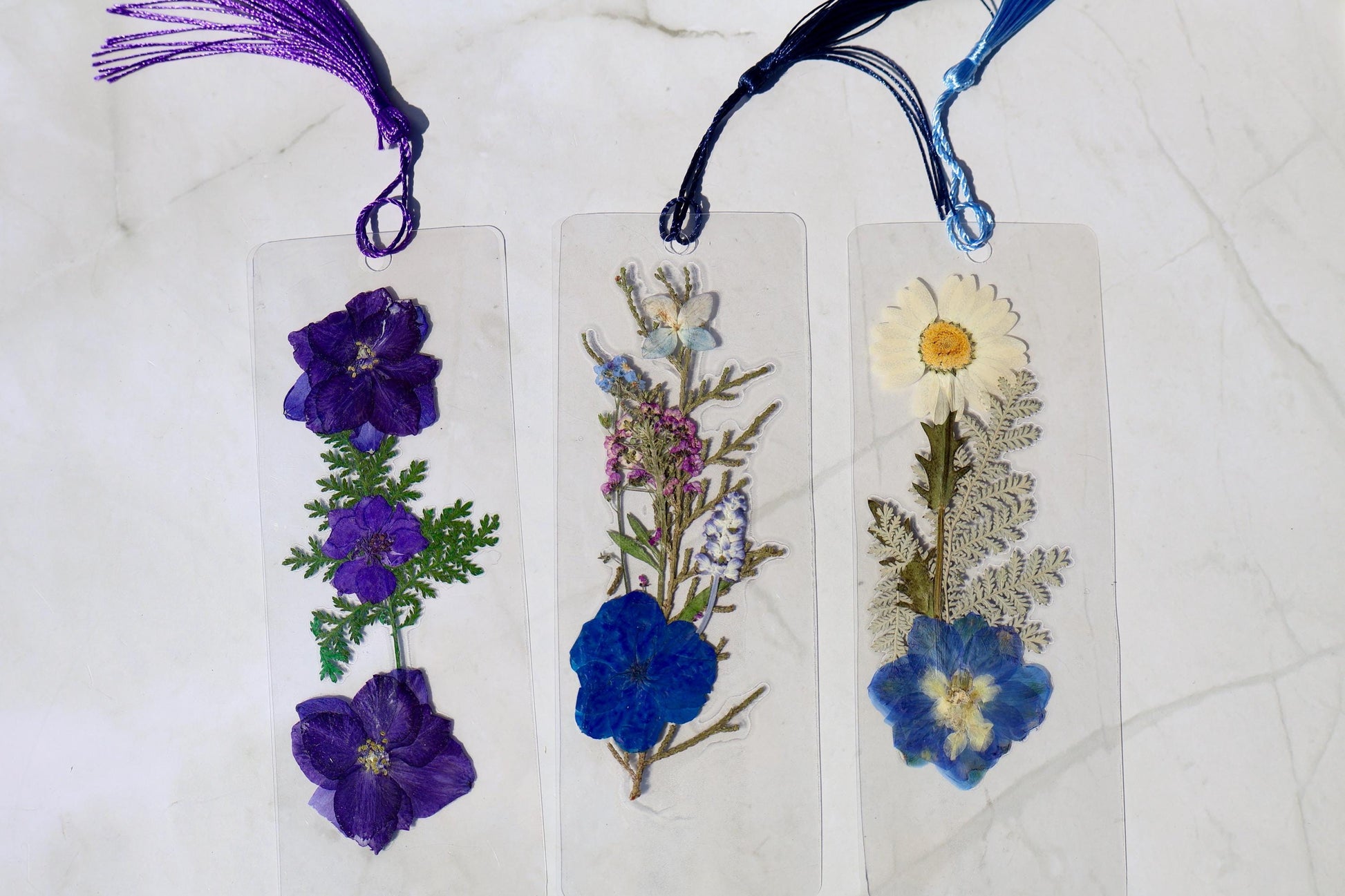 Handmade Pressed Flower Bookmark: Floral Laminated Reading Accessory