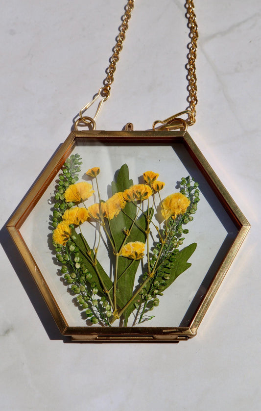 Pressed Wildflower Frame: Botanical Glass Window Decor, Custom Floral Gifts