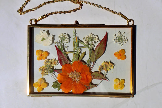 Custom Pressed Flower Polaroid Frame: Fall Decor, Dried Wildflower Decor, Floral Gifts