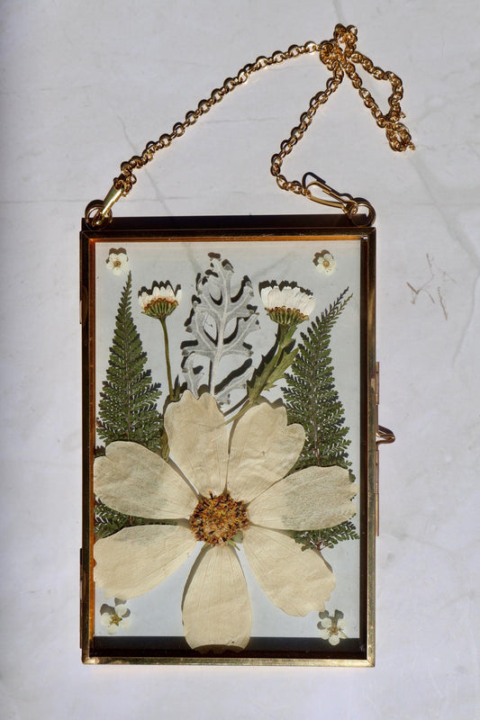 Custom Pressed Flower Polaroid Frame: Botanical Wall Art, Dried Wildflower Decor, Floral Gifts
