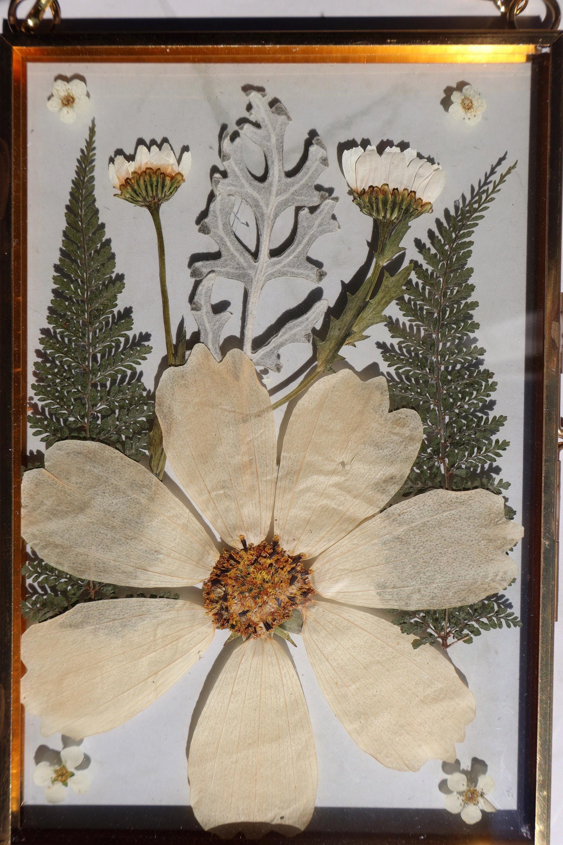 Custom Pressed Flower Polaroid Frame: Botanical Wall Art, Dried Wildflower Decor, Floral Gifts