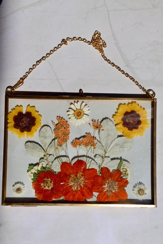 Custom Pressed Flower Polaroid Frame: Fall Decor, Dried Wildflower Decor, Floral Gifts