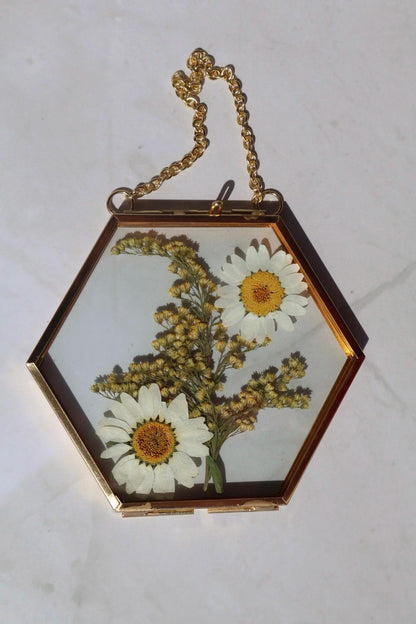 Custom Pressed Wildflower Frame: Botanical Glass Window Decor, Custom Floral Gifts, Flower Ornaments