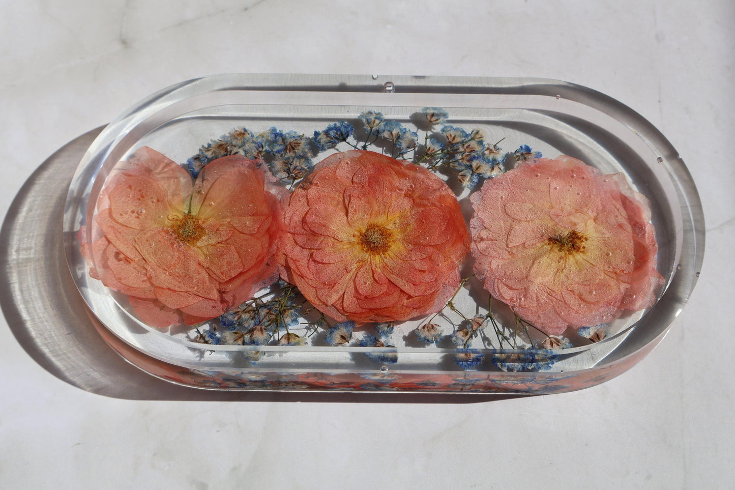 Pressed Flower Decorative Trays: Floral Decor, Dried Flower Gifts