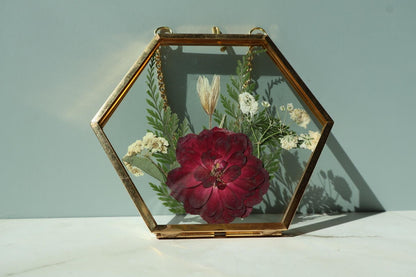Custom Pressed Wildflower Frame: Botanical Glass Window Decor, Custom Floral Gifts, Flower Ornaments