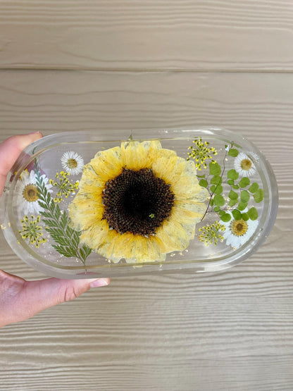 Pressed Flower Decorative Trays: Floral Decor, Dried Flower Gifts