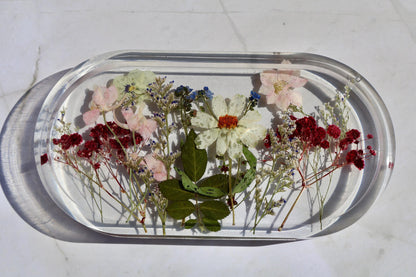 Pressed Flower Decorative Trays: Floral Decor, Dried Flower Gifts