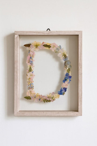 Pressed Flower Monogram Wall Art: Custom floral wall decor