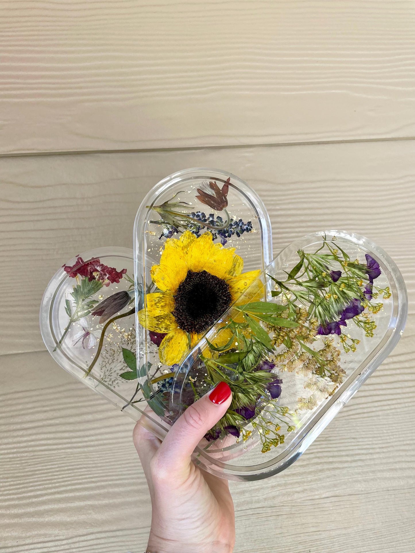 Pressed Flower Decorative Trays: Floral Decor, Dried Flower Gifts