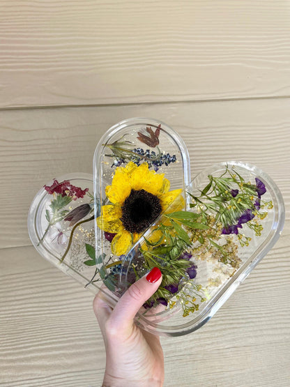 Pressed Flower Decorative Trays: Floral Decor, Dried Flower Gifts