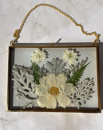 Pressed Flower Frame: Botanical Wall Art, Dried Wildflower Decor, Floral Gifts