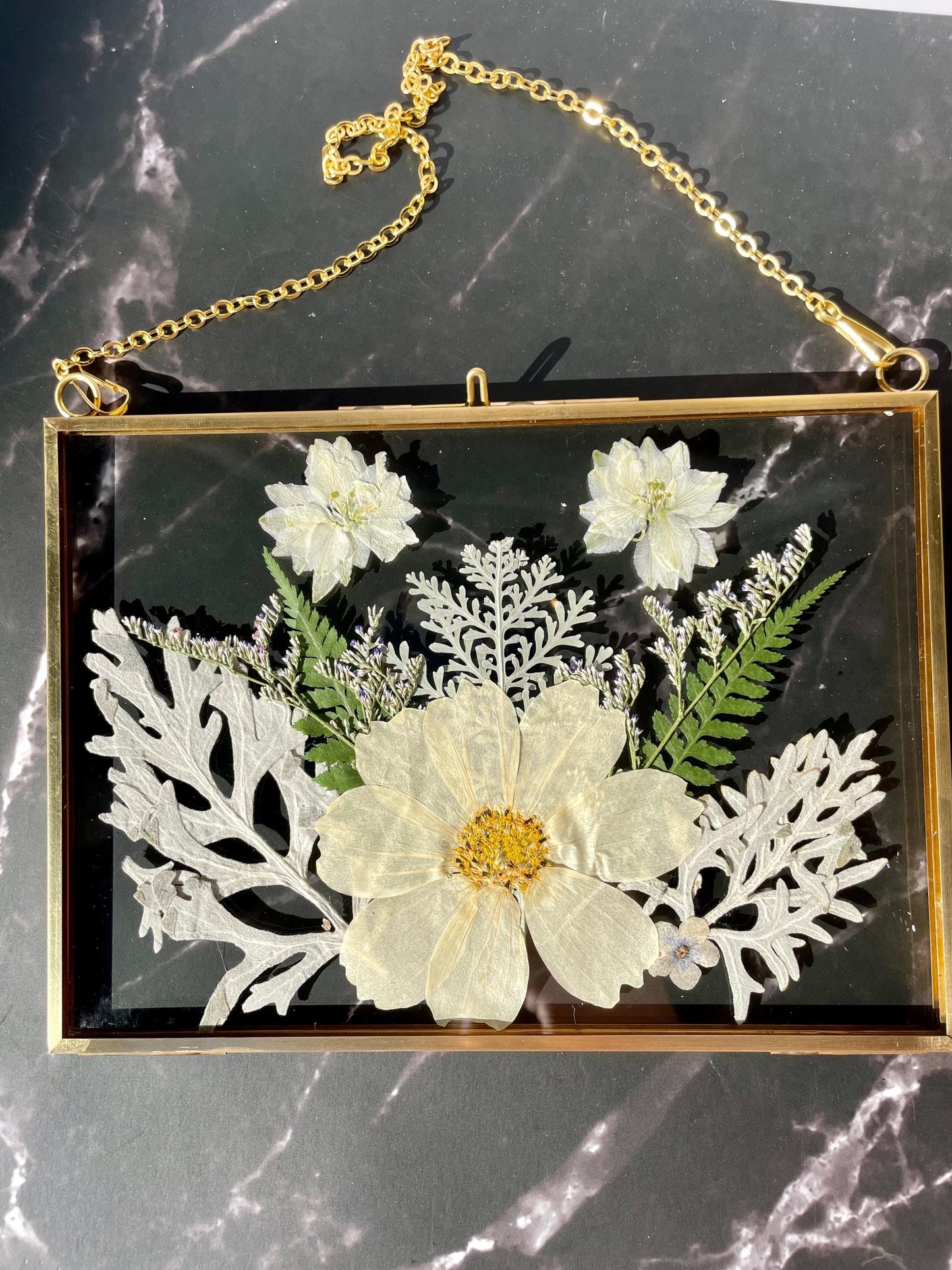 Pressed Flower Frame: Botanical Wall Art, Dried Wildflower Decor, Floral Gifts